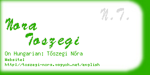 nora toszegi business card